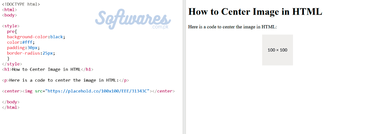 How to center Image in HTML